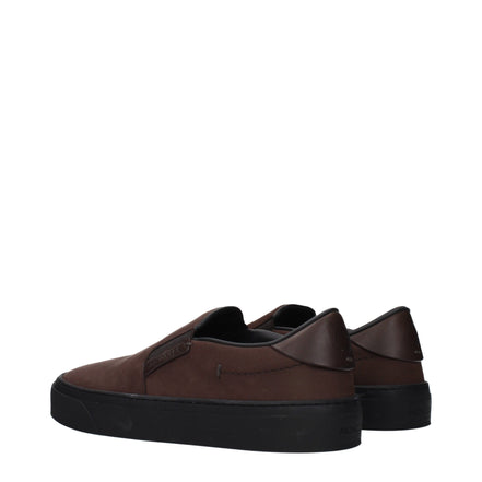 Mocassini Moncler Marroni in Pelle Slip-On