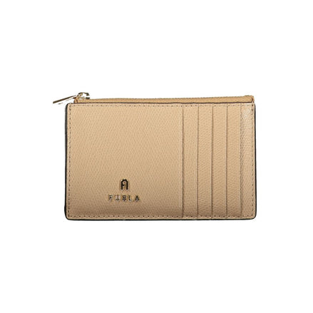 Portefeuille Femme Furla en Cuir Beige