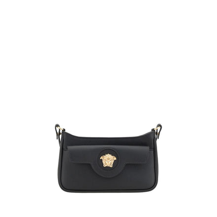Sac bandoulière Versace en cuir de veau noir Bos Taurus