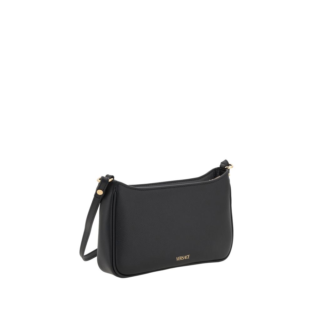 Versace Black Calf Leather Shoulder Bag - Women