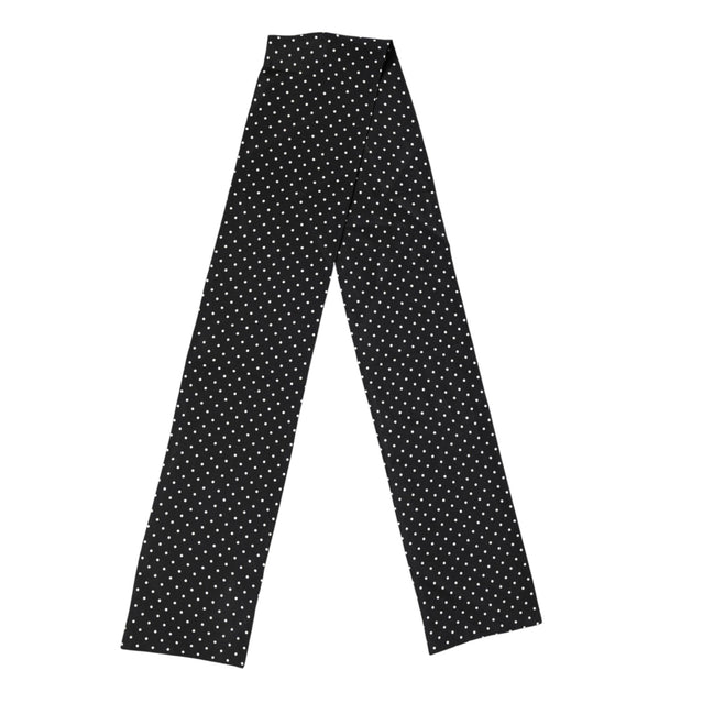 Écharpe foulard Dolce & Gabbana noire à pois 133,5 cm x 12,5 cm