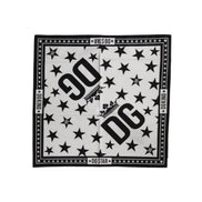 Écharpe carrée Dolce & Gabbana en soie blanche imprimé couronne DG 52cm x 50.5cm