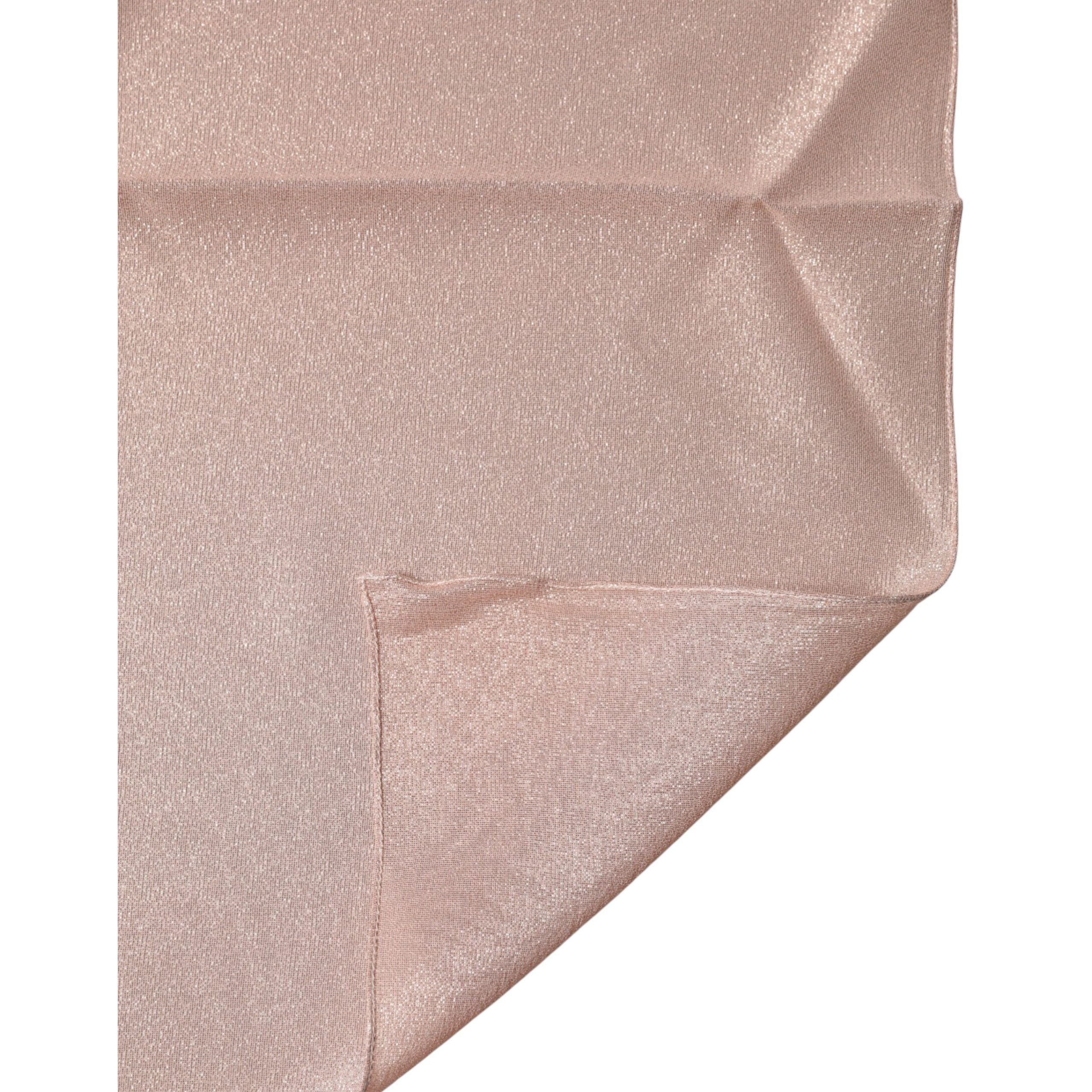 Foulard quadrato Dolce & Gabbana in misto seta rosa chiaro 87,5 cm x 86,5 cm