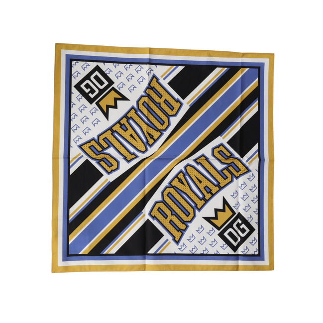 Sciarpa foulard quadrato Dolce & Gabbana Multicolor DG Royals da uomo 50 cm x 50 cm