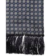 Foulard Dolce & Gabbana en Soie à Motifs Bleus avec Franges 138cm x 15.5cm