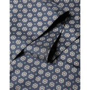 Foulard Dolce & Gabbana en Soie à Motifs Bleus avec Franges 138cm x 15.5cm