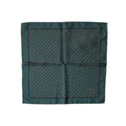 Foulard Dolce & Gabbana en Soie Verte Foncée à Motifs 32cm x 31cm