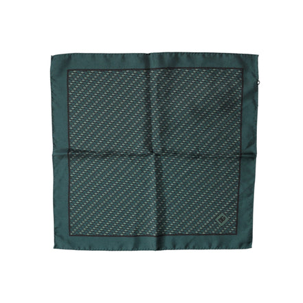 Foulard Dolce & Gabbana en Soie Verte Foncée à Motifs 32cm x 31cm