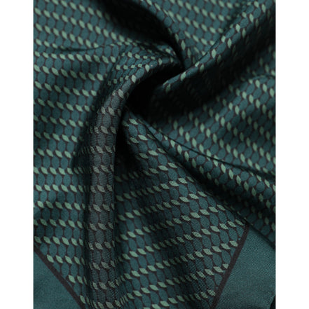 Foulard Dolce & Gabbana en Soie Verte Foncée à Motifs 32cm x 31cm
