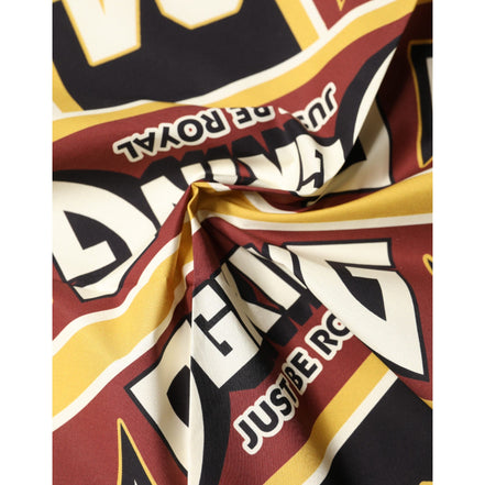 Foulard quadrato da uomo Dolce & Gabbana Multicolor DG King 50,5 cm x 50 cm