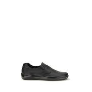 Mocassini slip-on Prada in pelle di vitello nera Bos Taurus