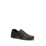 Mocassini slip-on Prada in pelle di vitello nera Bos Taurus