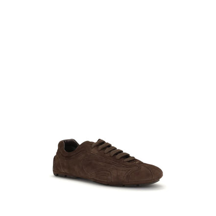 Prada Brown Lamb Athletic Sneakers