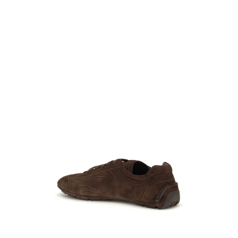 Prada Brown Lamb Athletic Sneakers