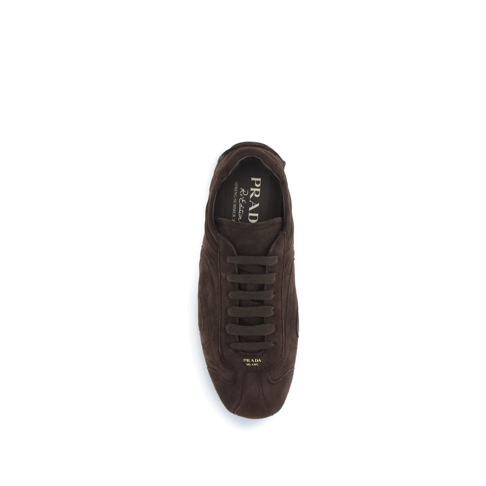 Prada Brown Lamb Athletic Sneakers
