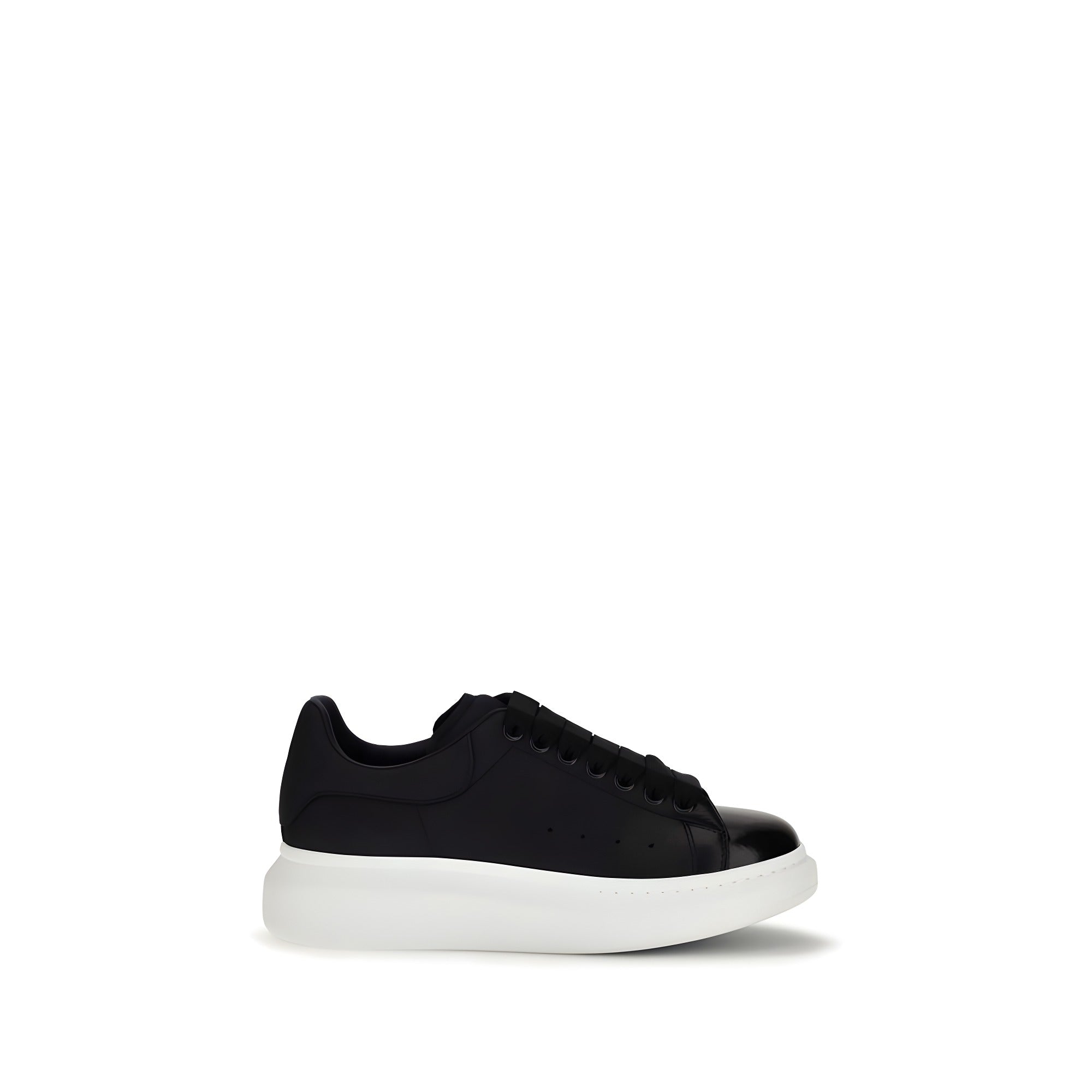 Alexander McQueen Blue Calf Leather Chunky Sneakers