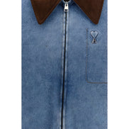 Ami Paris Blue Cotton Denim Jacket