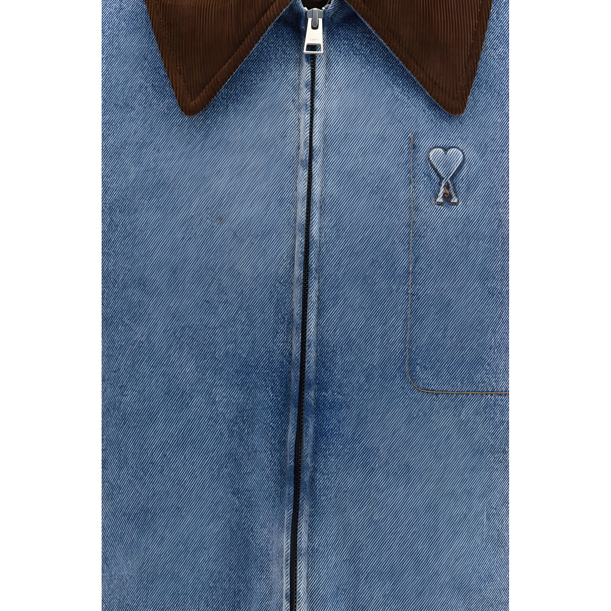 Ami Paris Blue Cotton Denim Jacket