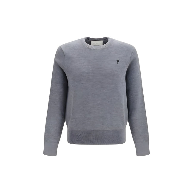 Ami Paris Gray Wool Oves Aries Sweatshirt
