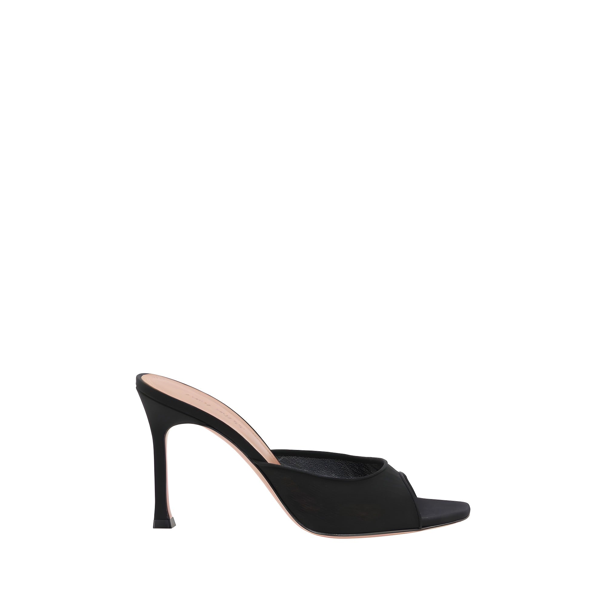 Amina Muaddi Black Stiletto Heel Sandals