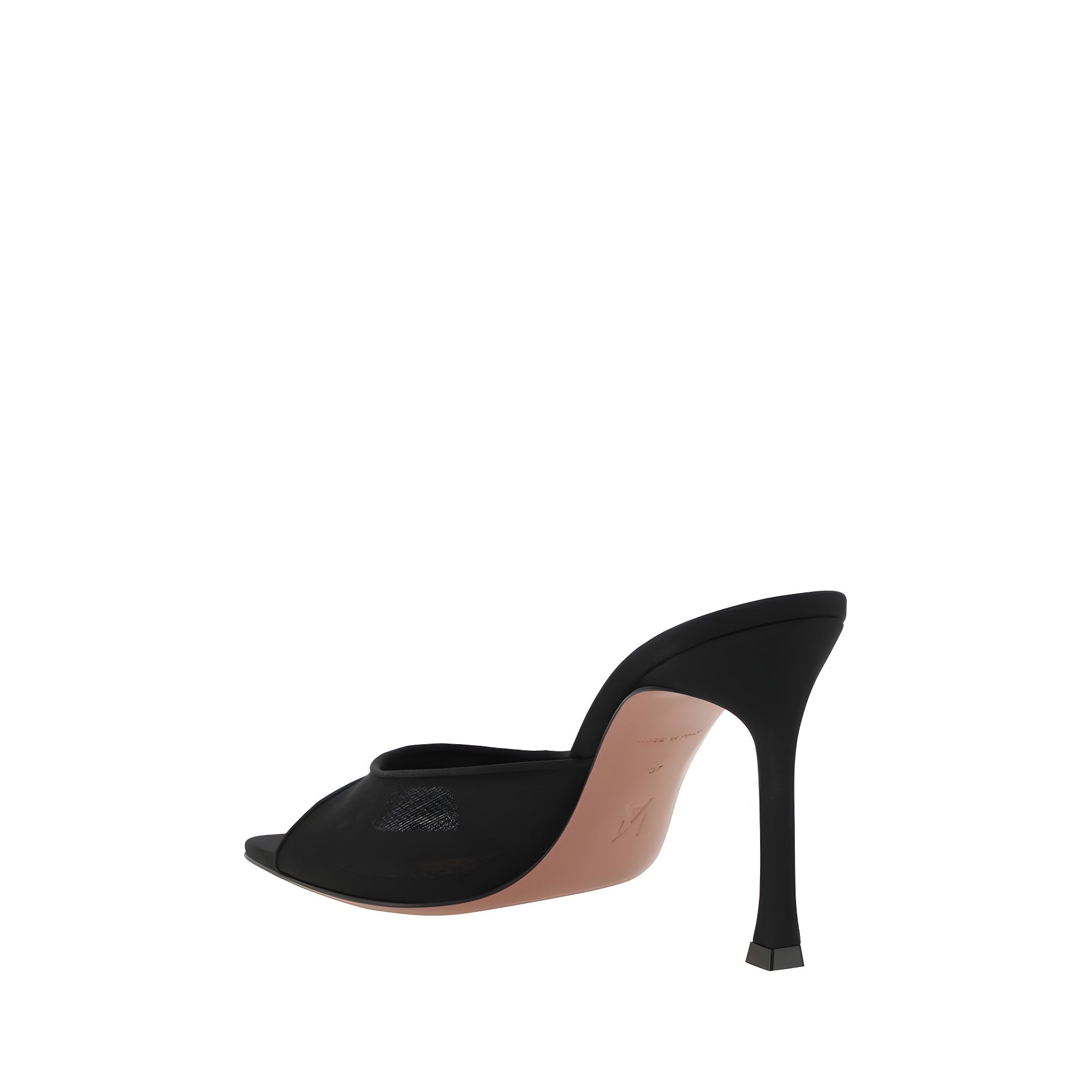 Amina Muaddi Black Stiletto Heel Sandals