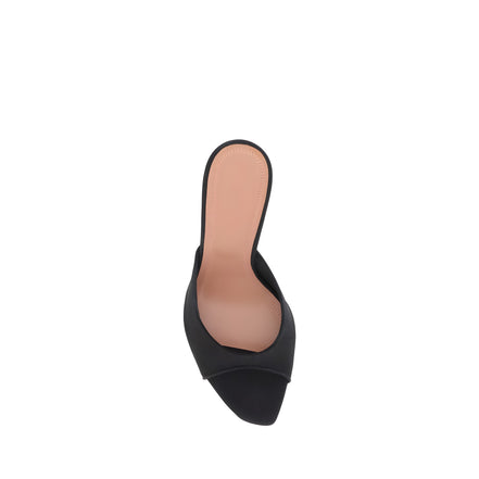 Amina Muaddi Black Stiletto Heel Sandals