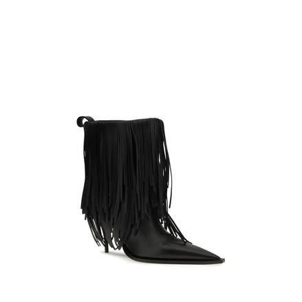 Balenciaga Black Calf Leather Ankle Boots - Women
