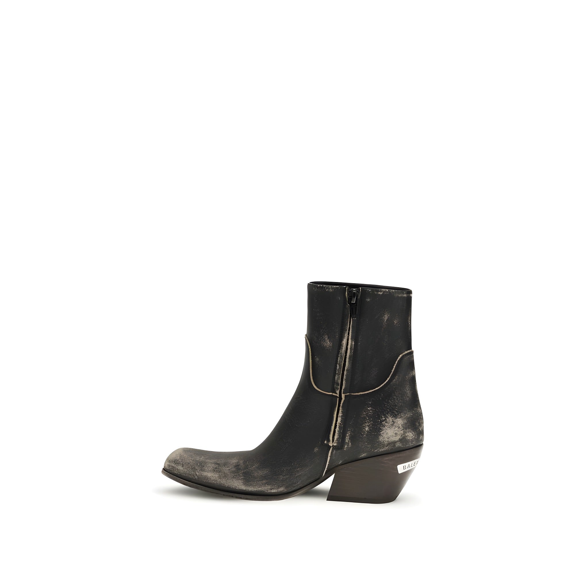 Balenciaga Black Calf Leather Ankle Boots