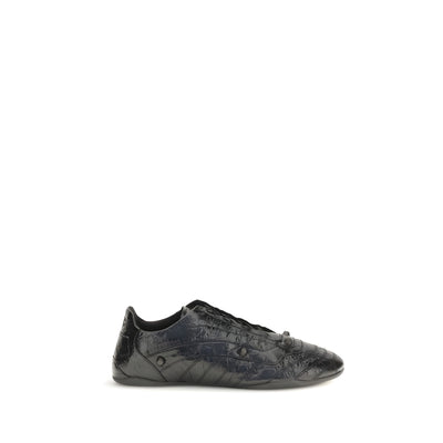 Balenciaga Black Calf Leather Athletic Sneakers