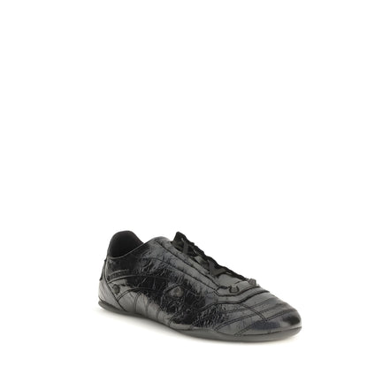 Balenciaga Black Calf Leather Athletic Sneakers