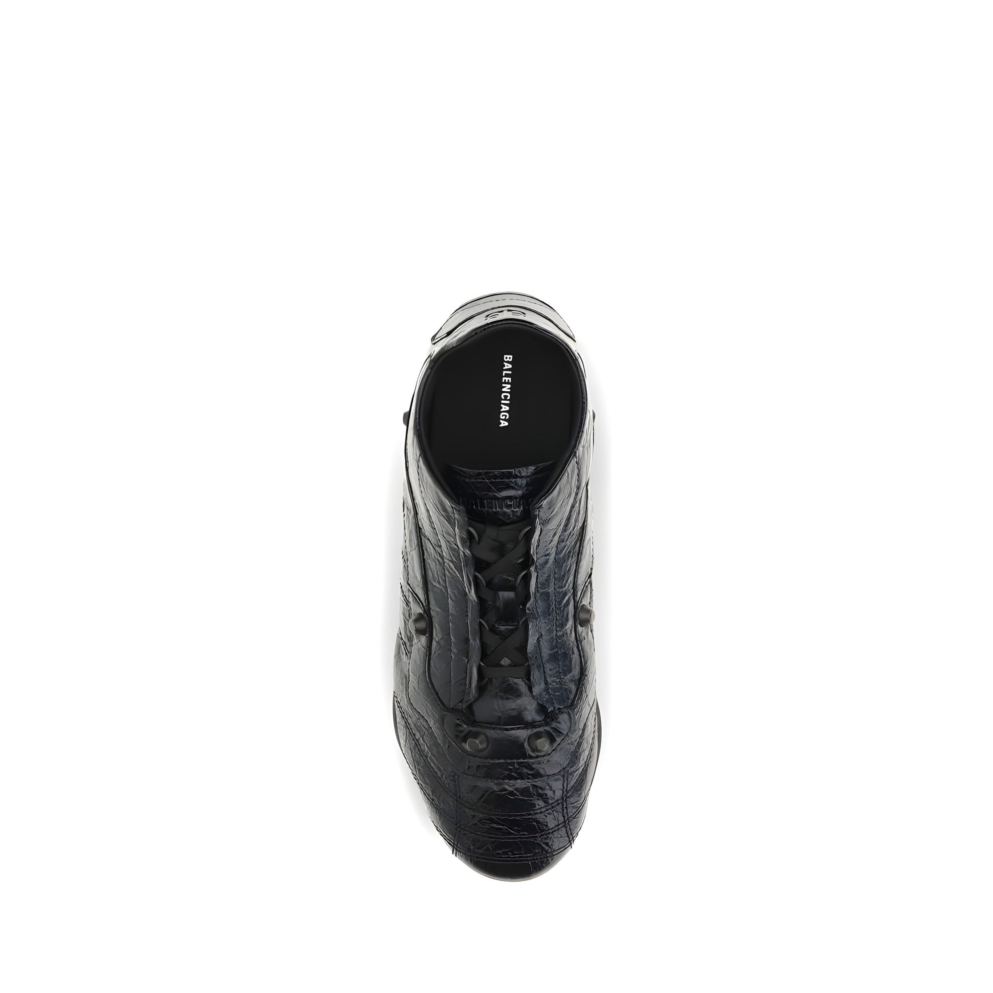Balenciaga Black Calf Leather Athletic Sneakers