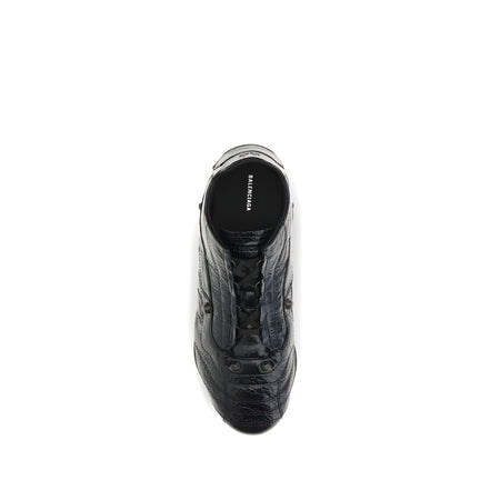 Balenciaga Black Calf Leather Athletic Sneakers