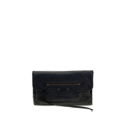 Balenciaga Black Lambskin Clutch Bag