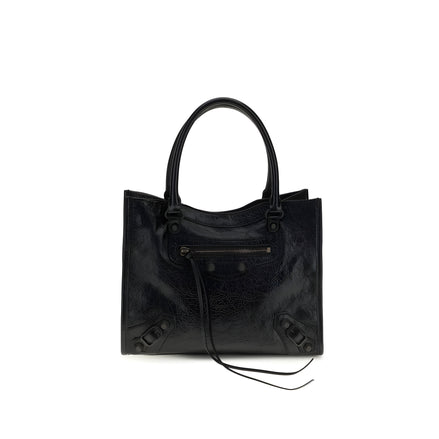 Sac à main Balenciaga en cuir d'agneau Ovis Aries Aries noir