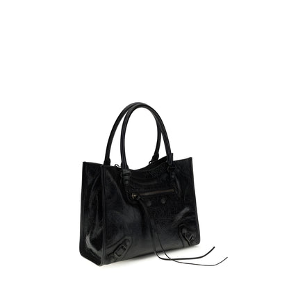 Sac à main Balenciaga en cuir d'agneau Ovis Aries Aries noir