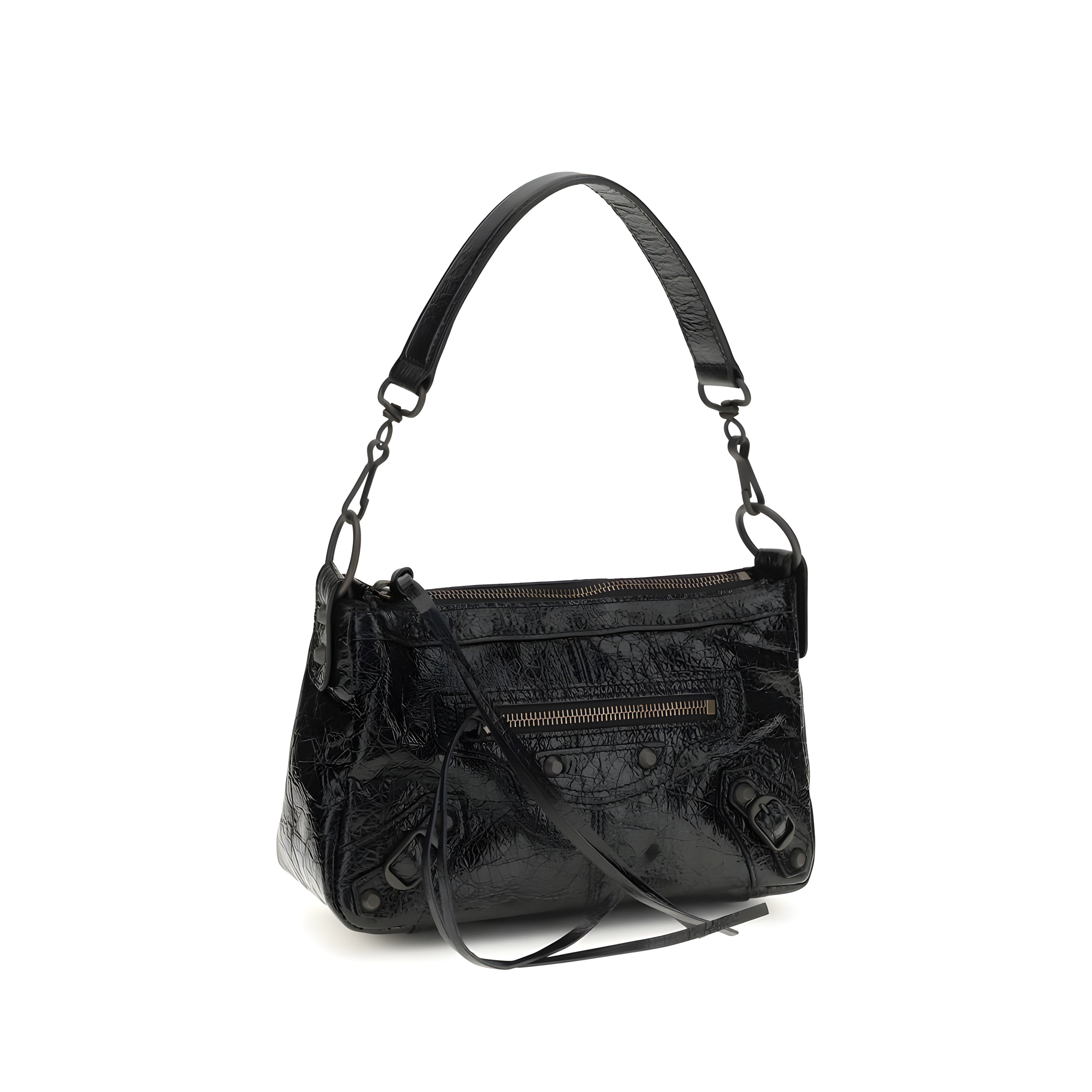Sac à main Balenciaga en cuir d'agneau Ovis Aries Aries noir