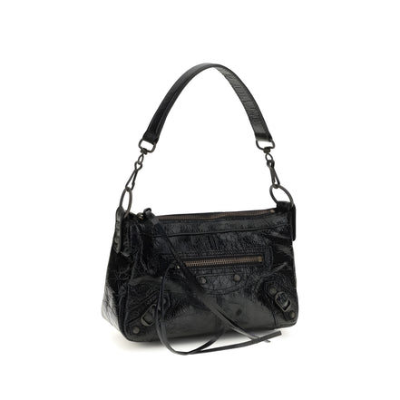 Sac à main Balenciaga en cuir d'agneau Ovis Aries Aries noir