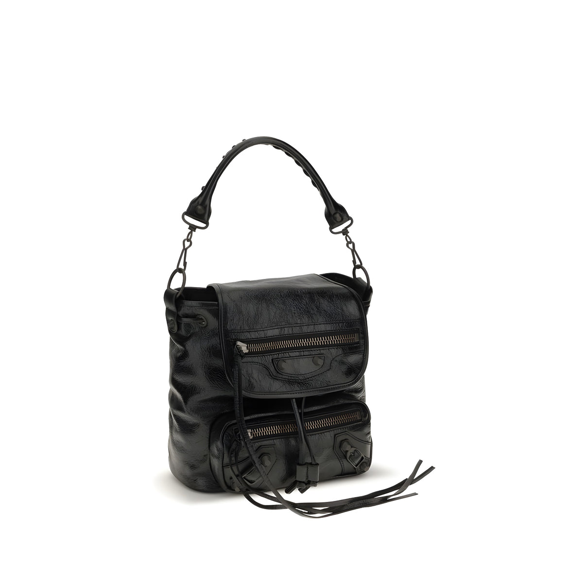Balenciaga Black Lamb Ovis Aries Backpack