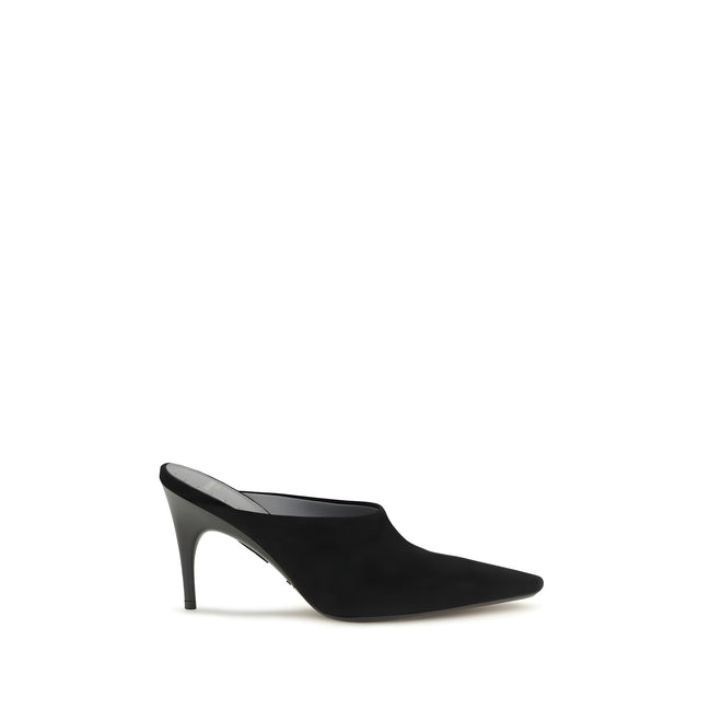 Balenciaga Black Suede Leather Mules