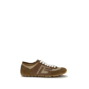 Balmain Beige Calf Leather Athletic Sneakers