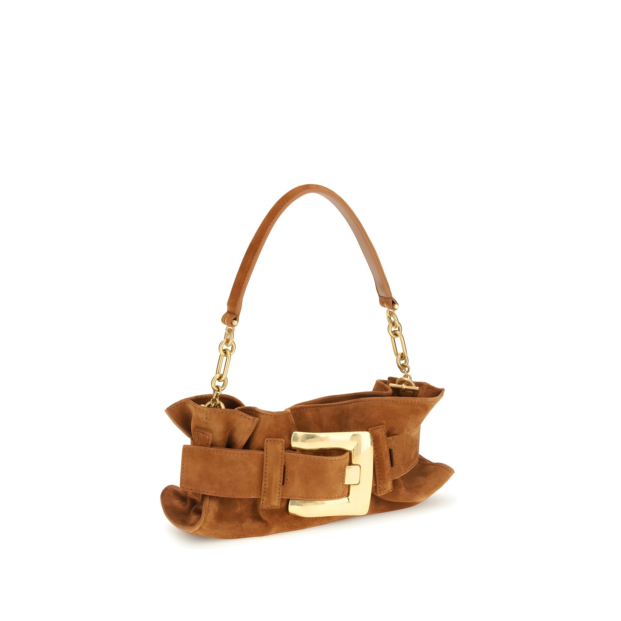 Balmain Beige Calf Leather Shoulder Bag