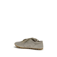 Balmain Beige Cotton Athletic Sneakers