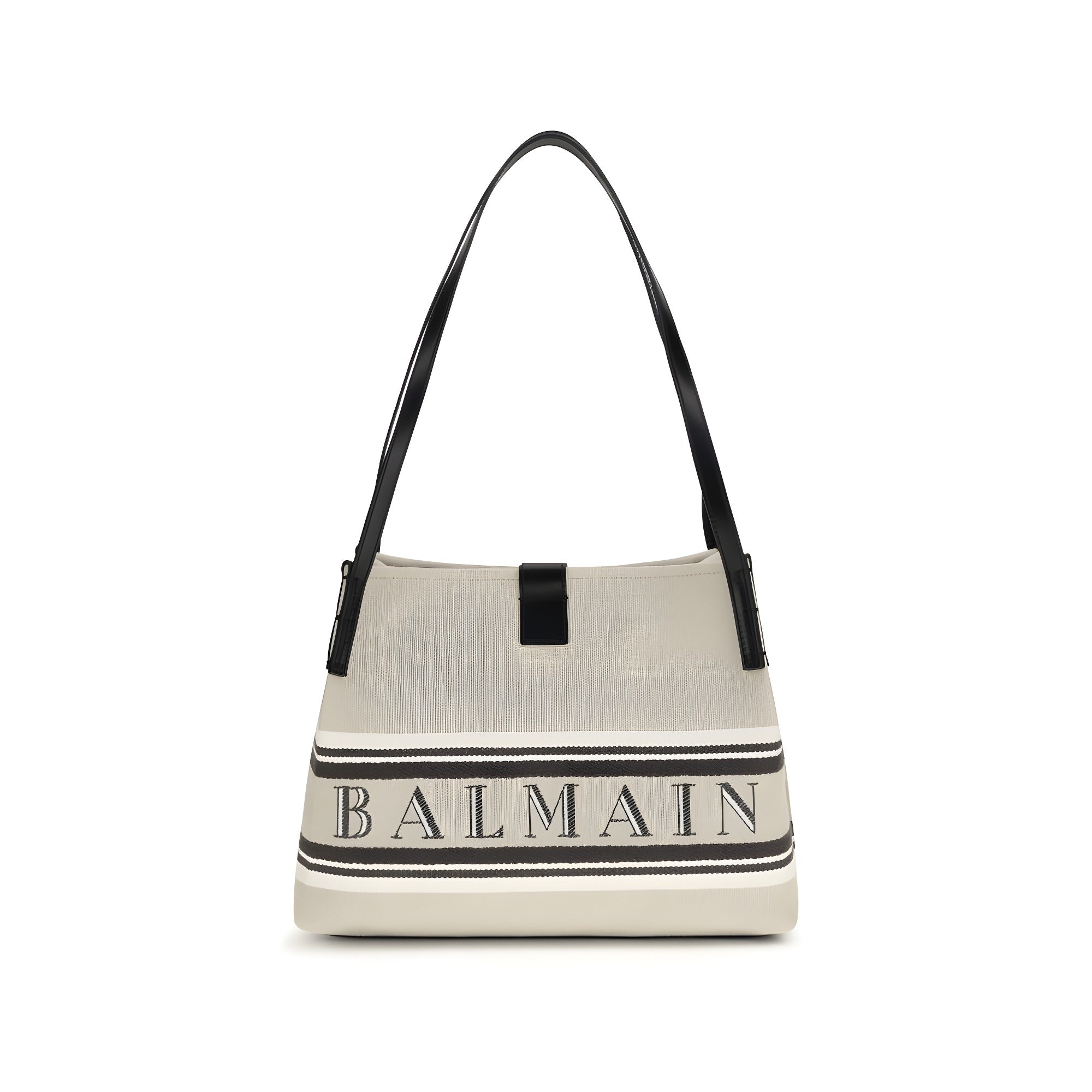 Balmain Beige Cotton Shoulder Bag