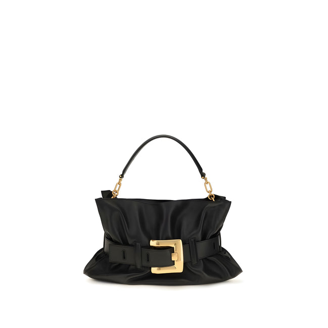 Balmain Black Calf Leather Shoulder Bag
