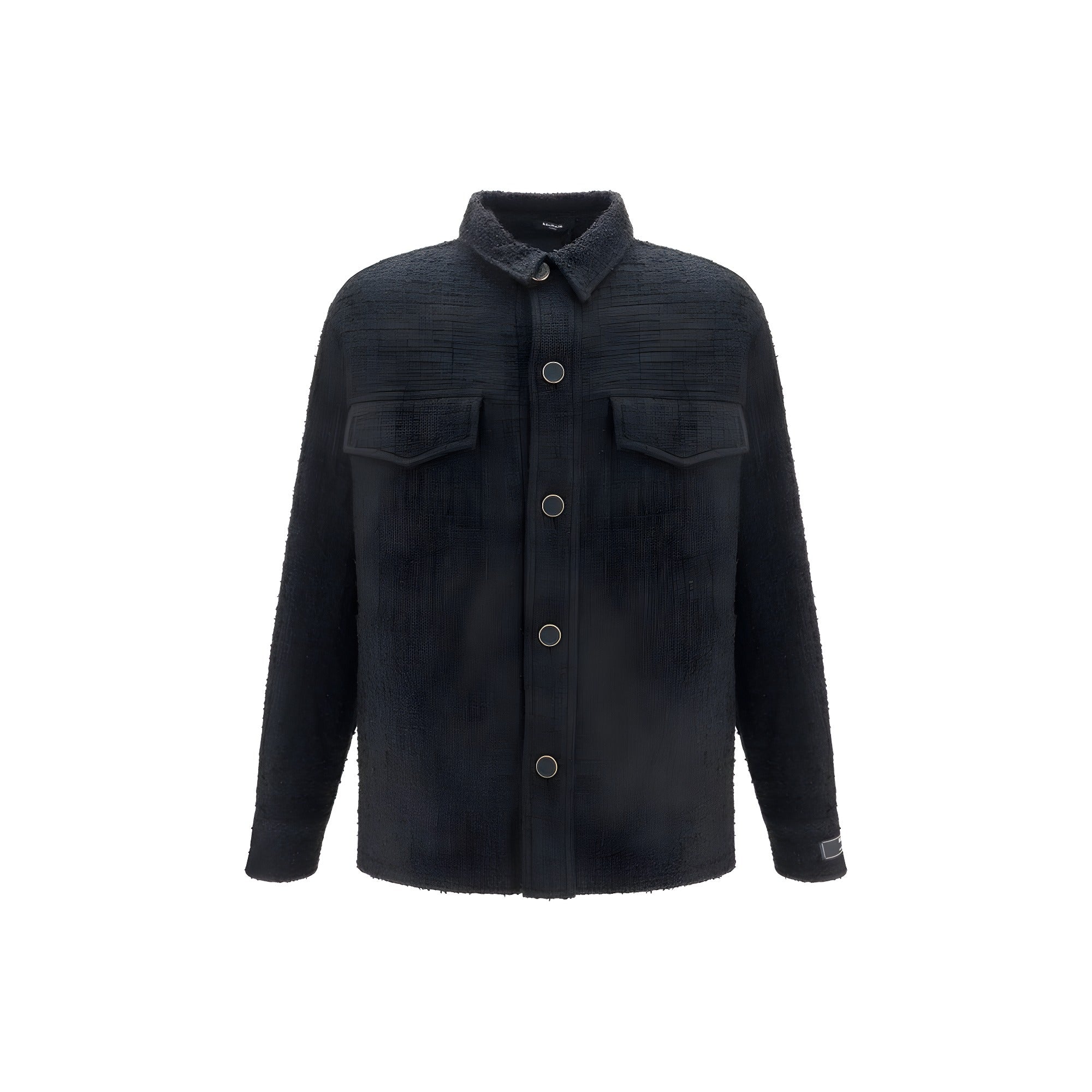 Balmain Black Cotton Full-Length Jacket