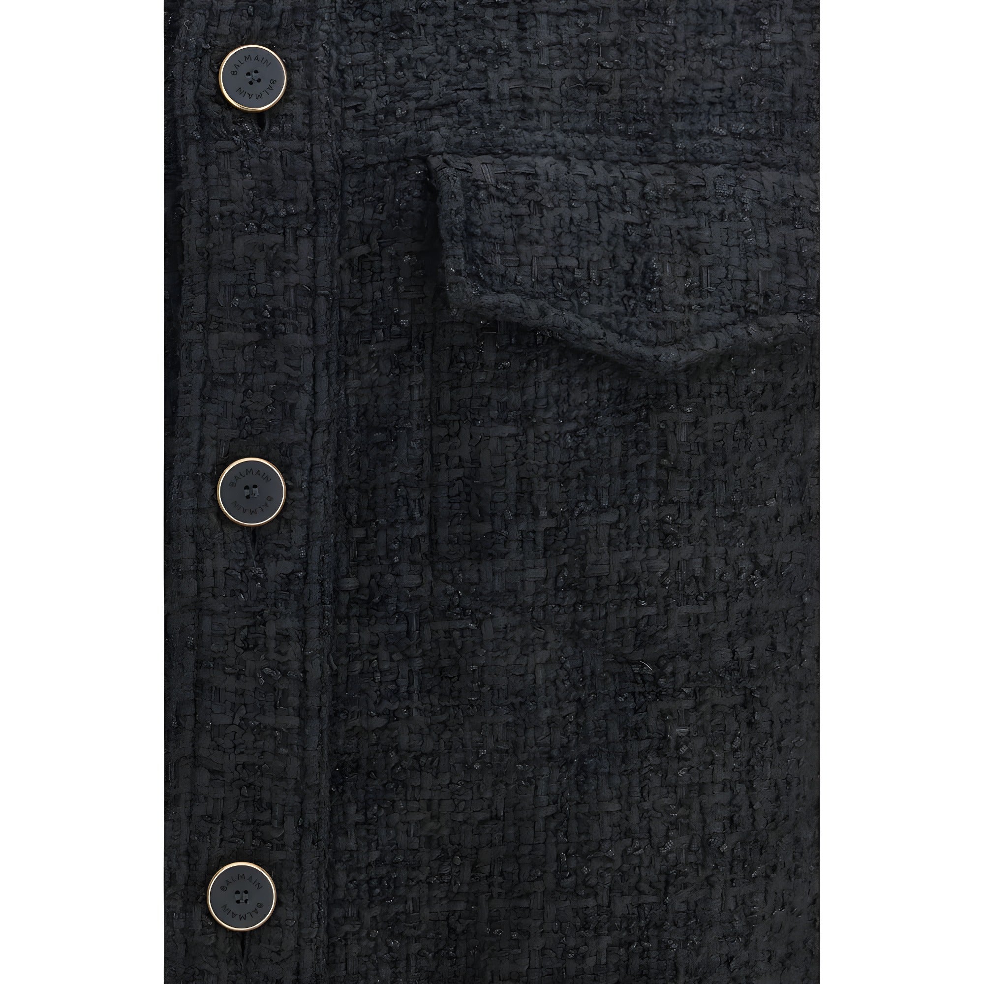 Balmain Black Cotton Full-Length Jacket