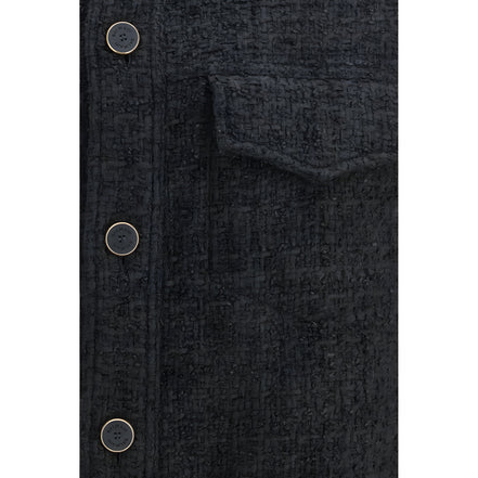 Balmain Black Cotton Full-Length Jacket