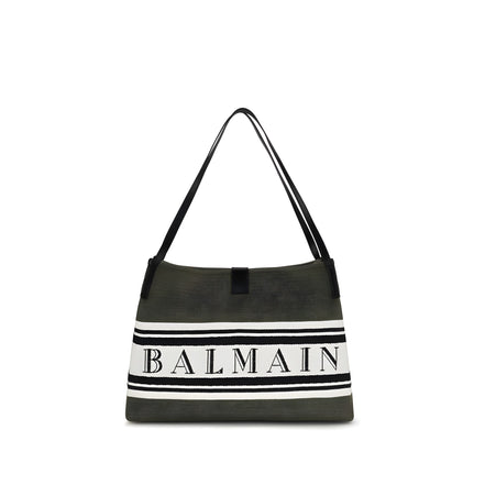 Balmain Black Cotton Shoulder Bag