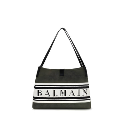 Balmain Black Cotton Shoulder Bag