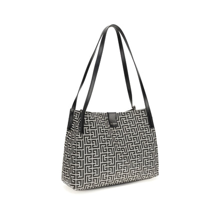 Balmain Black Cotton Shoulder Bag